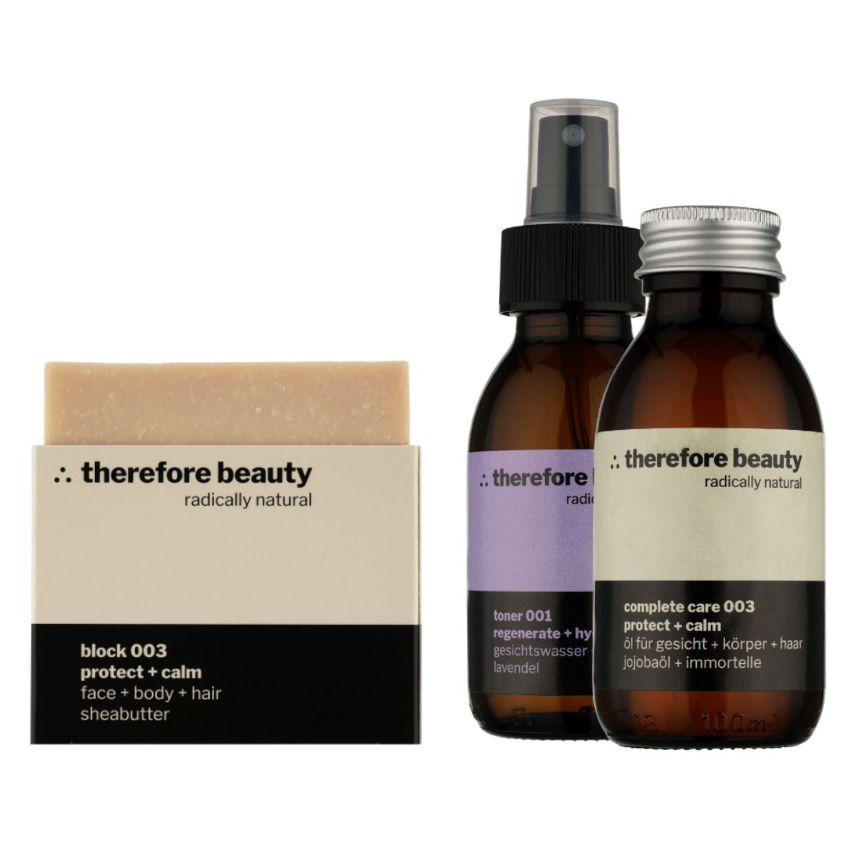 therefore beauty Hautruhe Routine Set – Schutz & Regeneration 300 ml