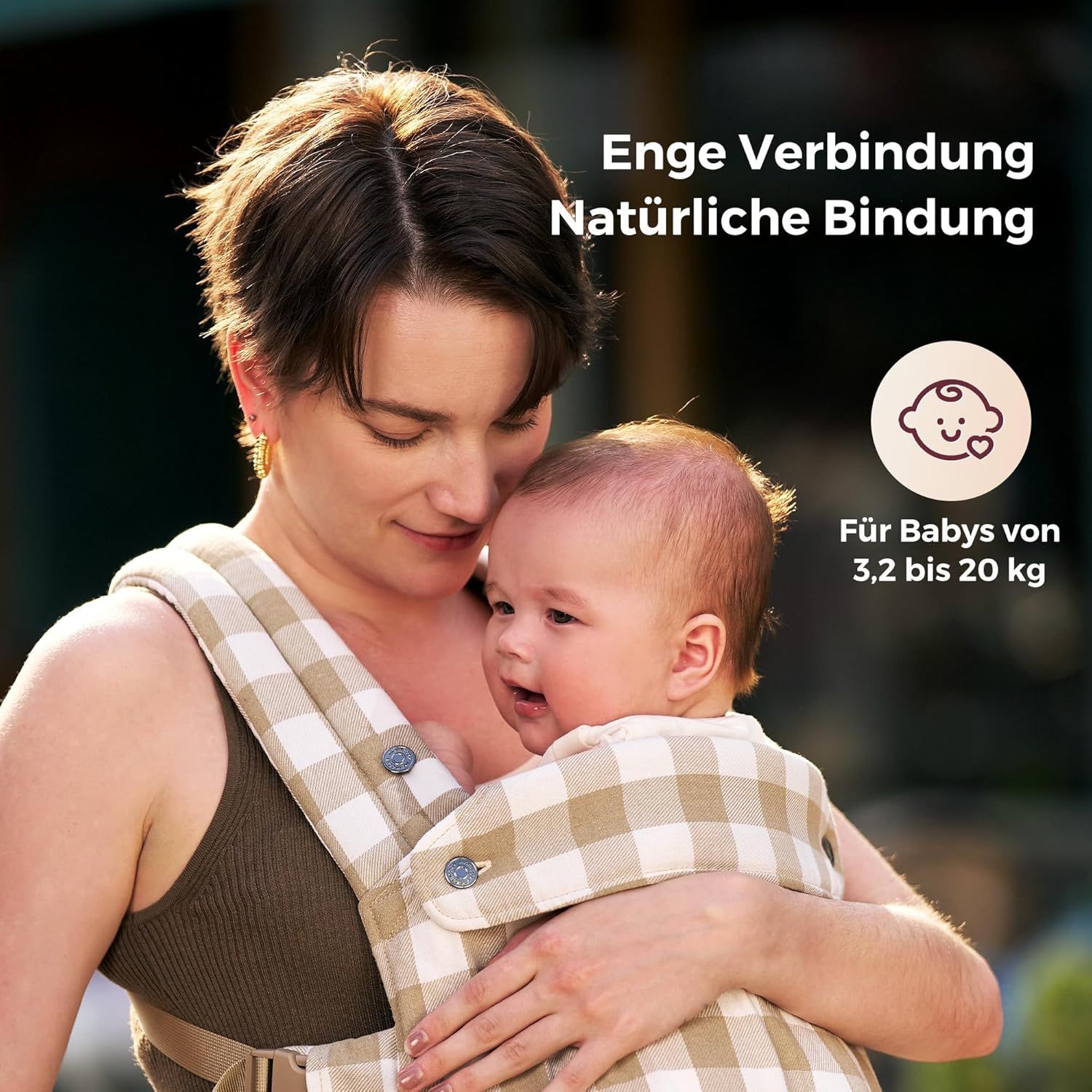Momcozy Baby Trage Schiefer-Karo