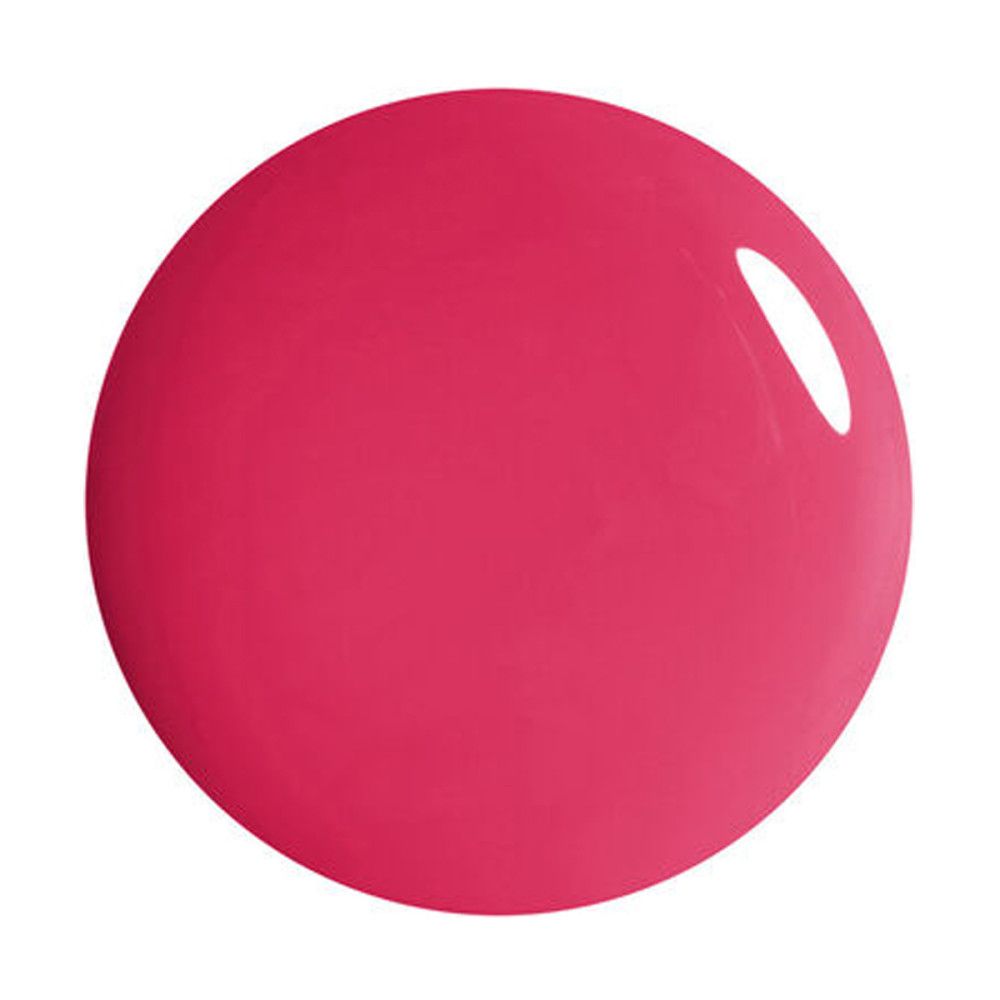 Runder, pinkfarbener Nagellack-Fleck. Glänzende Oberfläche.