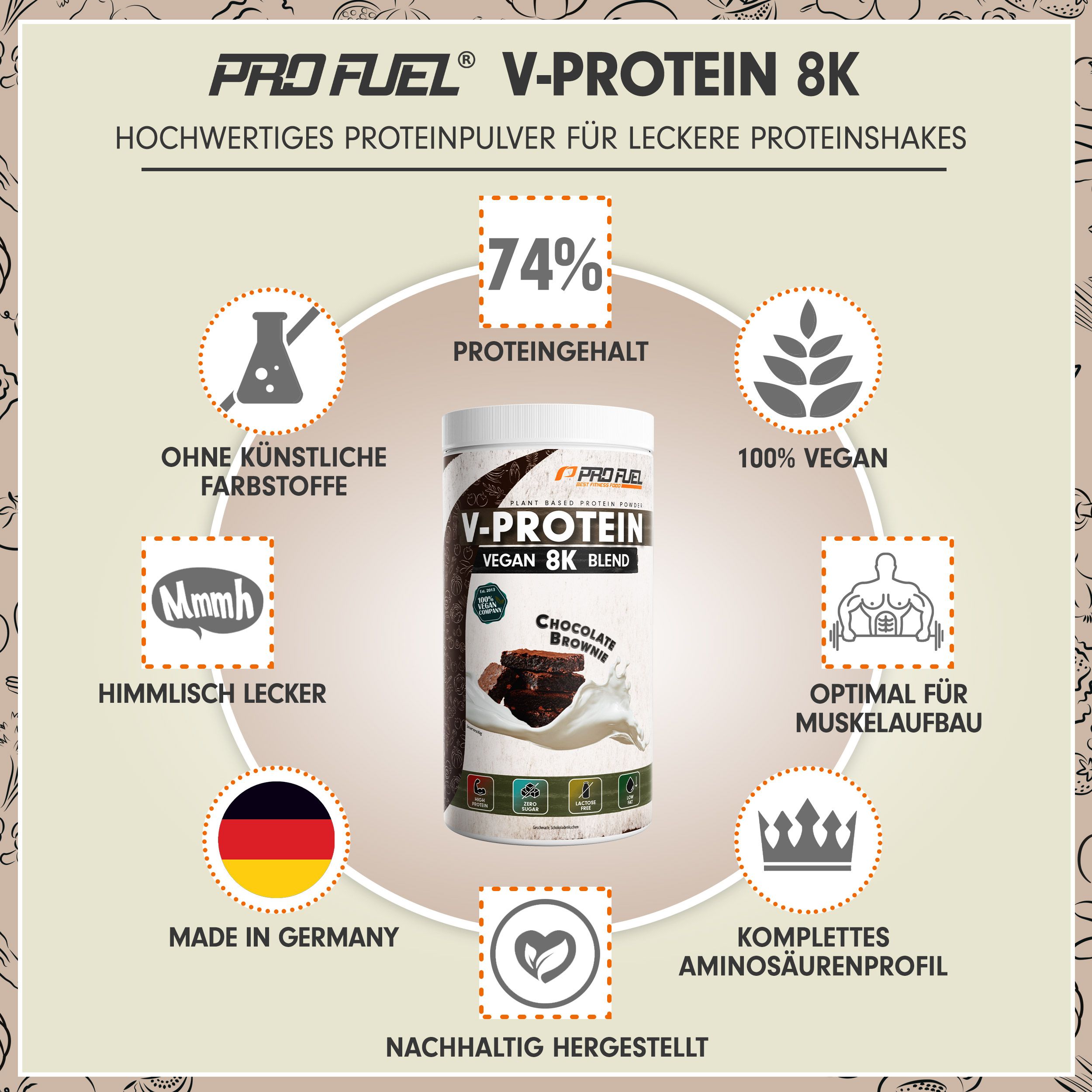 ProFuel - V-Protein 8K 750 g Pulver