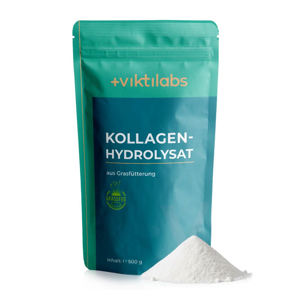 Viktilabs Kollagen Komplex: Bioaktives Hydrolysat aus zertifizierter Grasfütterung 500 g Pulver