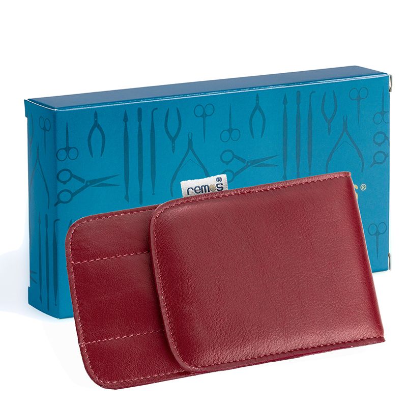 REMOS Etui "Svea", echtes Leder, rot, leer