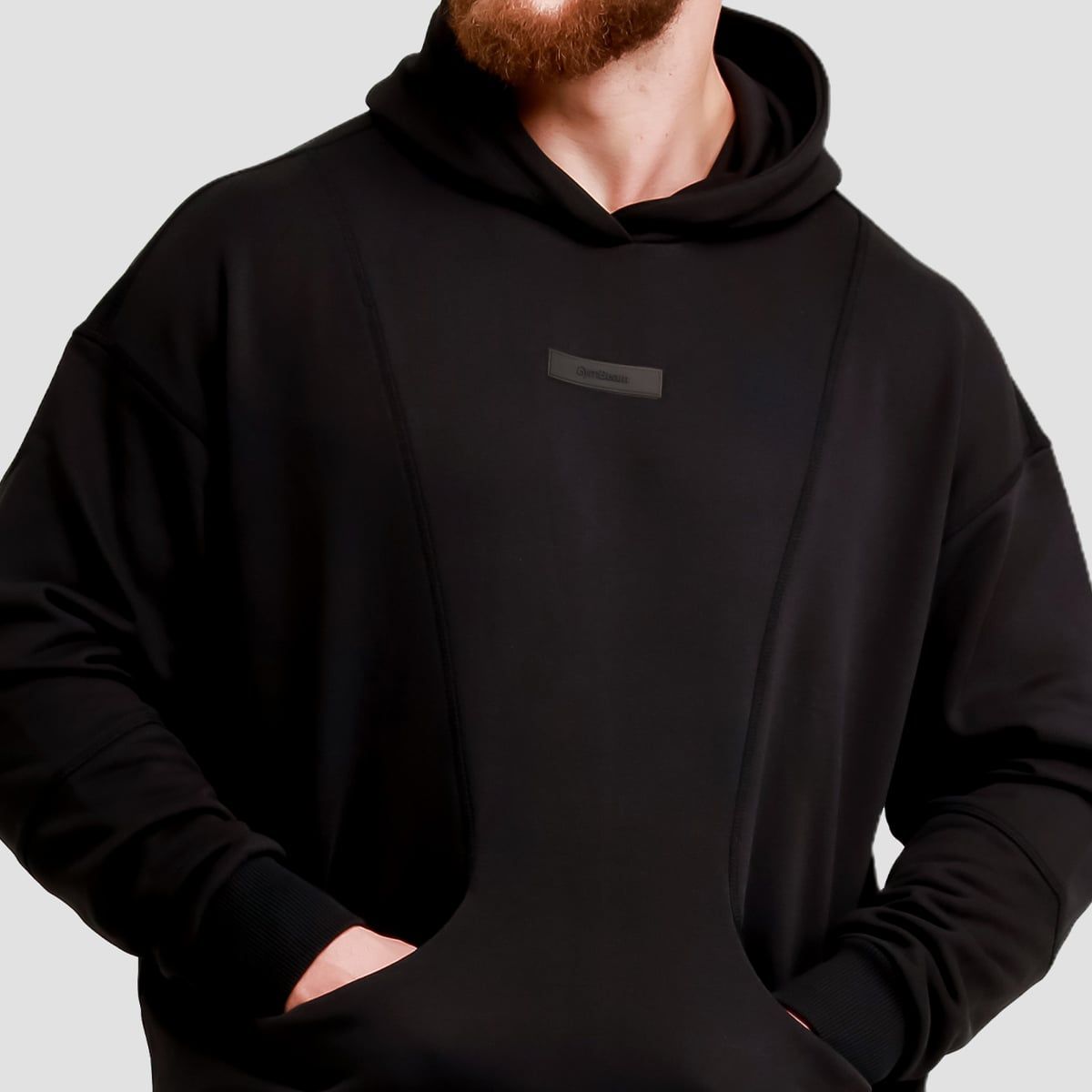 GymBeam Hoodie Herren Regular Fit mit Kapuze und Kängurutasche in Schwarz