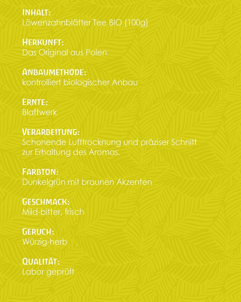 Tausendkraut Löwenzahnblätter Tee BIO