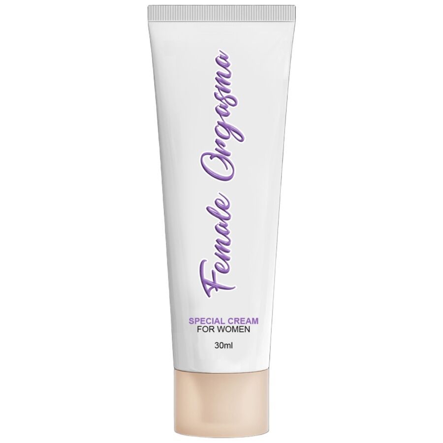 Weißer Creme-Tube mit Aufschrift Female Orgasma. Aufschrift: SPECIAL CREAM FOR WOMEN. 30ml.