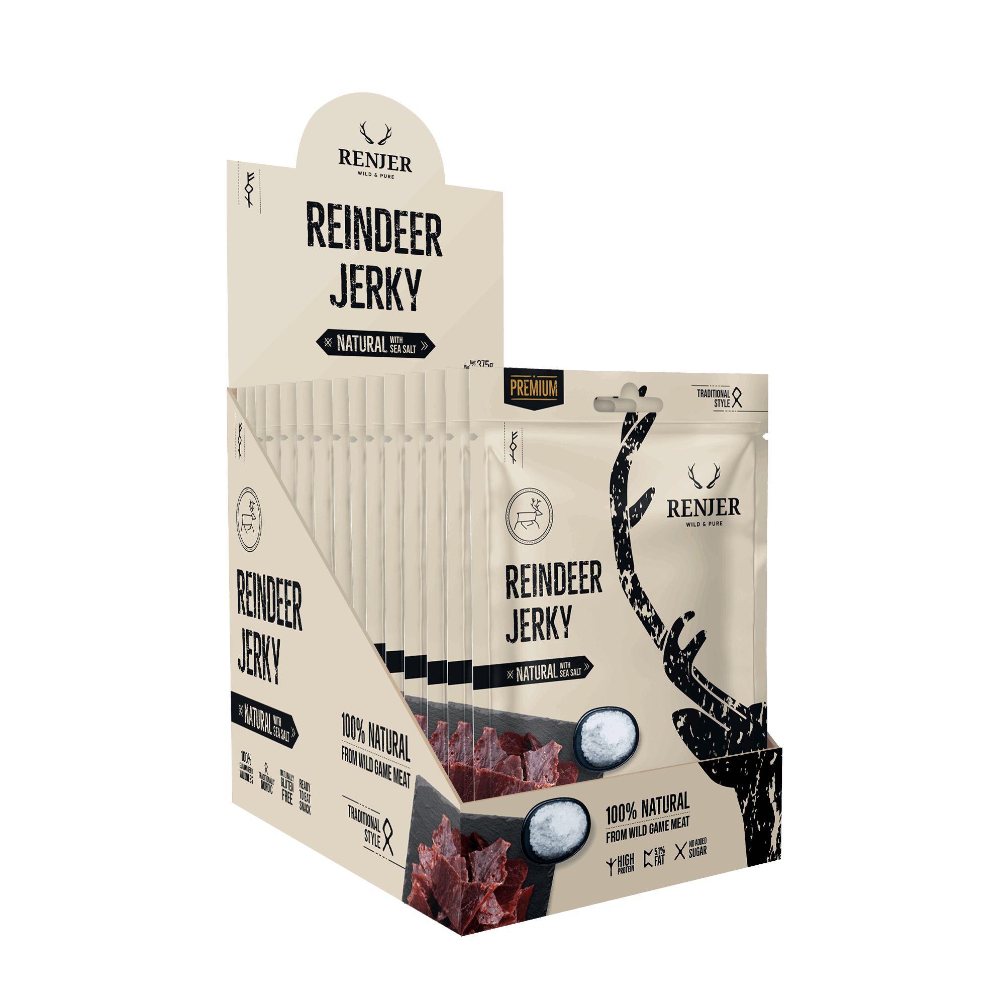 Renjer Reindeer Jerky Sea Salt