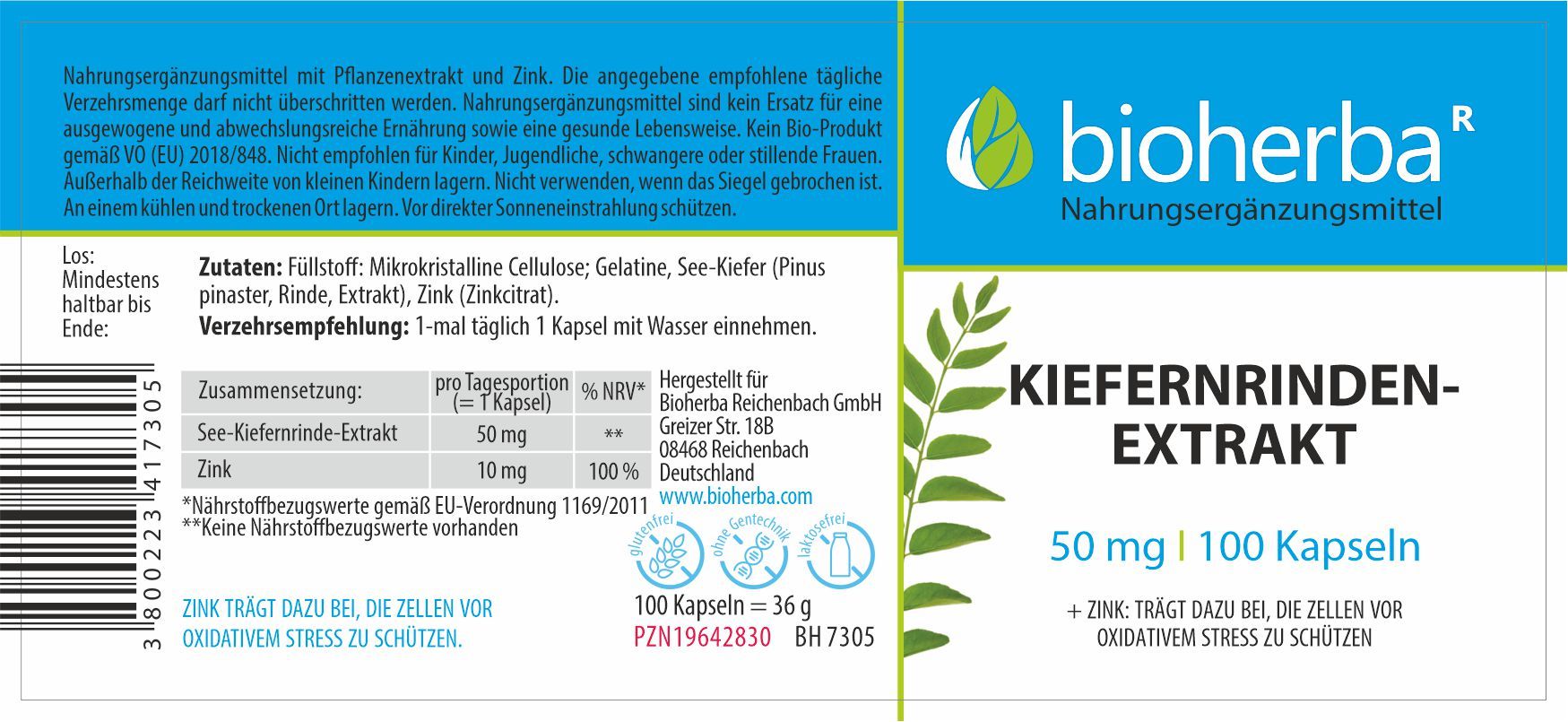 Bioherba Kiefernrindenextrakt Kapseln