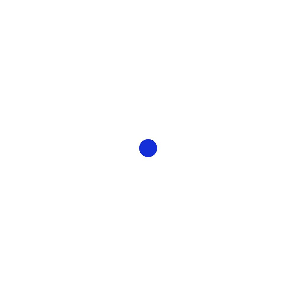 Blauer Punkt auf weißem Hintergrund. Einfaches, minimalistisches Design.
