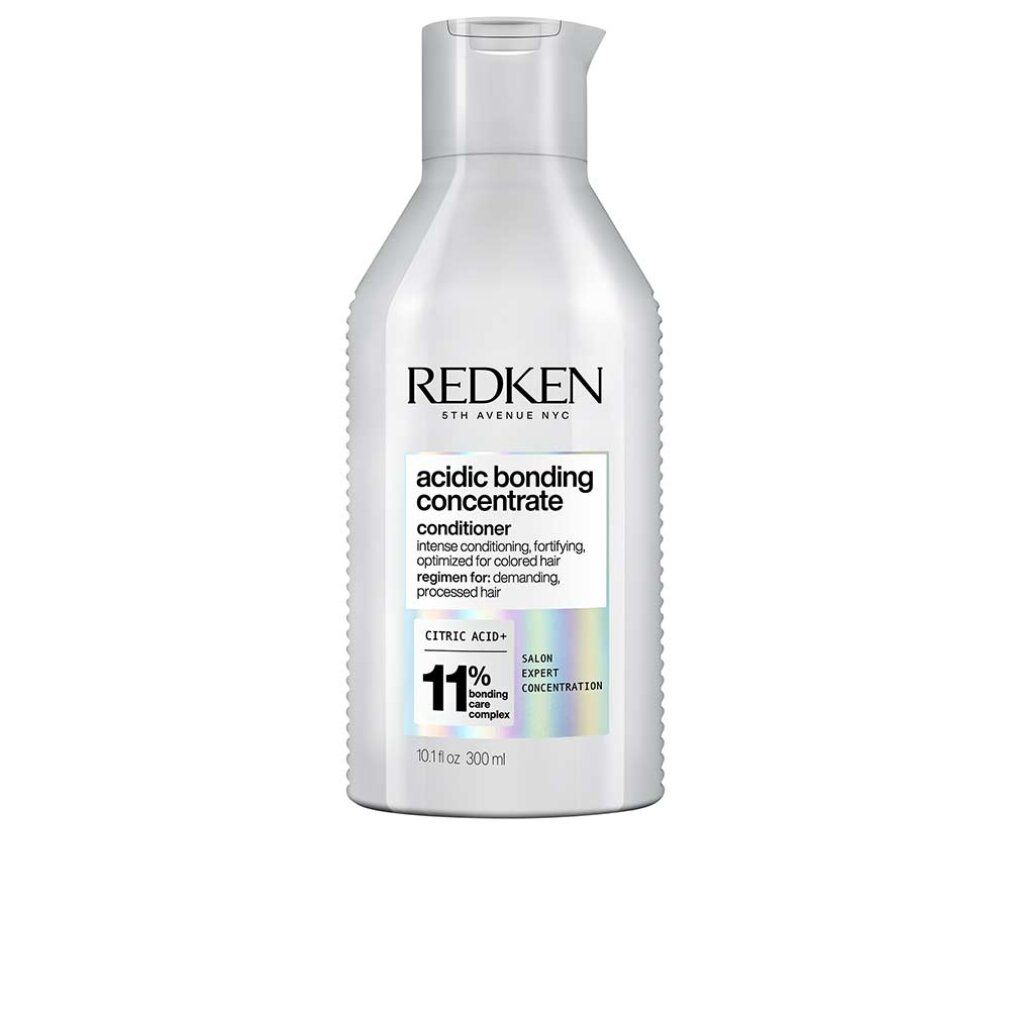 Redken Acidic Bonding Concentrate Conditioner Flasche mit Etikett, das 11% Bonding Care Complex anzeigt.