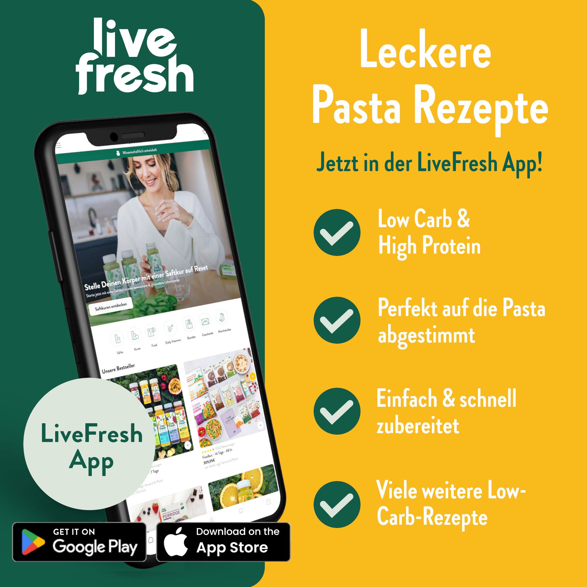 LiveFresh High Protein Pasta – Fusilli