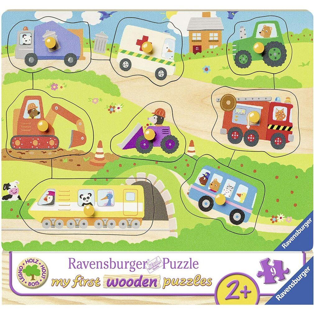 Puzzle in legno Ravensburger Veicoli preferiti - 8 pezzi