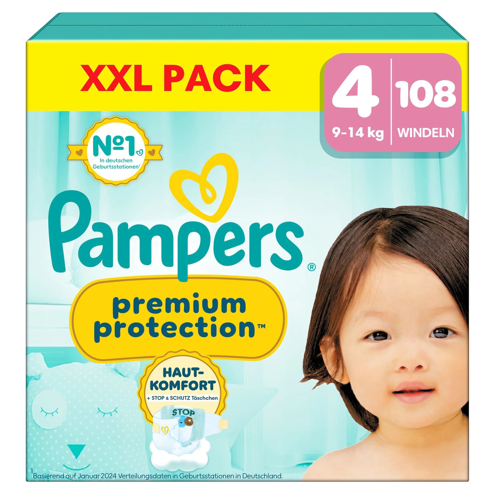 Pampers Premium Protection Gr.4 Maxi 9-14kg XXL Pack Windeln 108 St