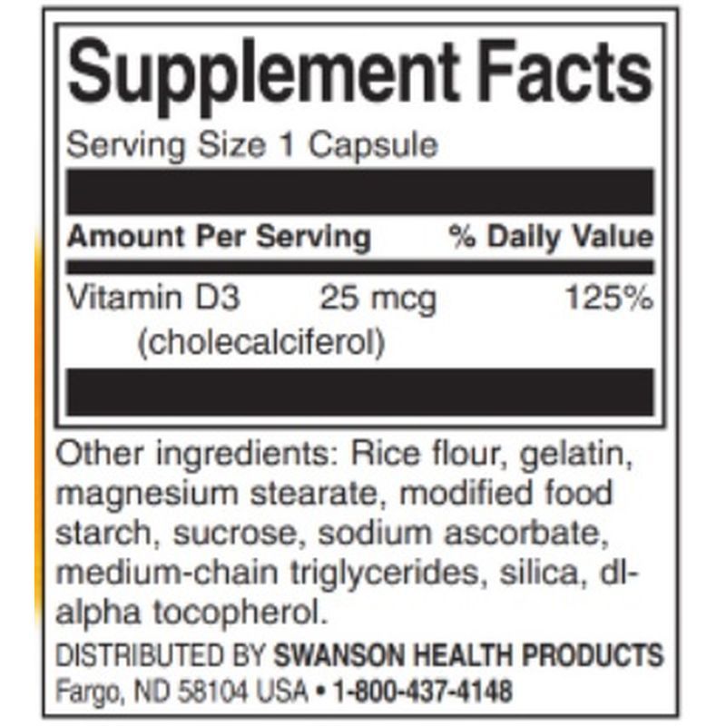 Swanson Vitamin D3 - 1000 IU 110 g