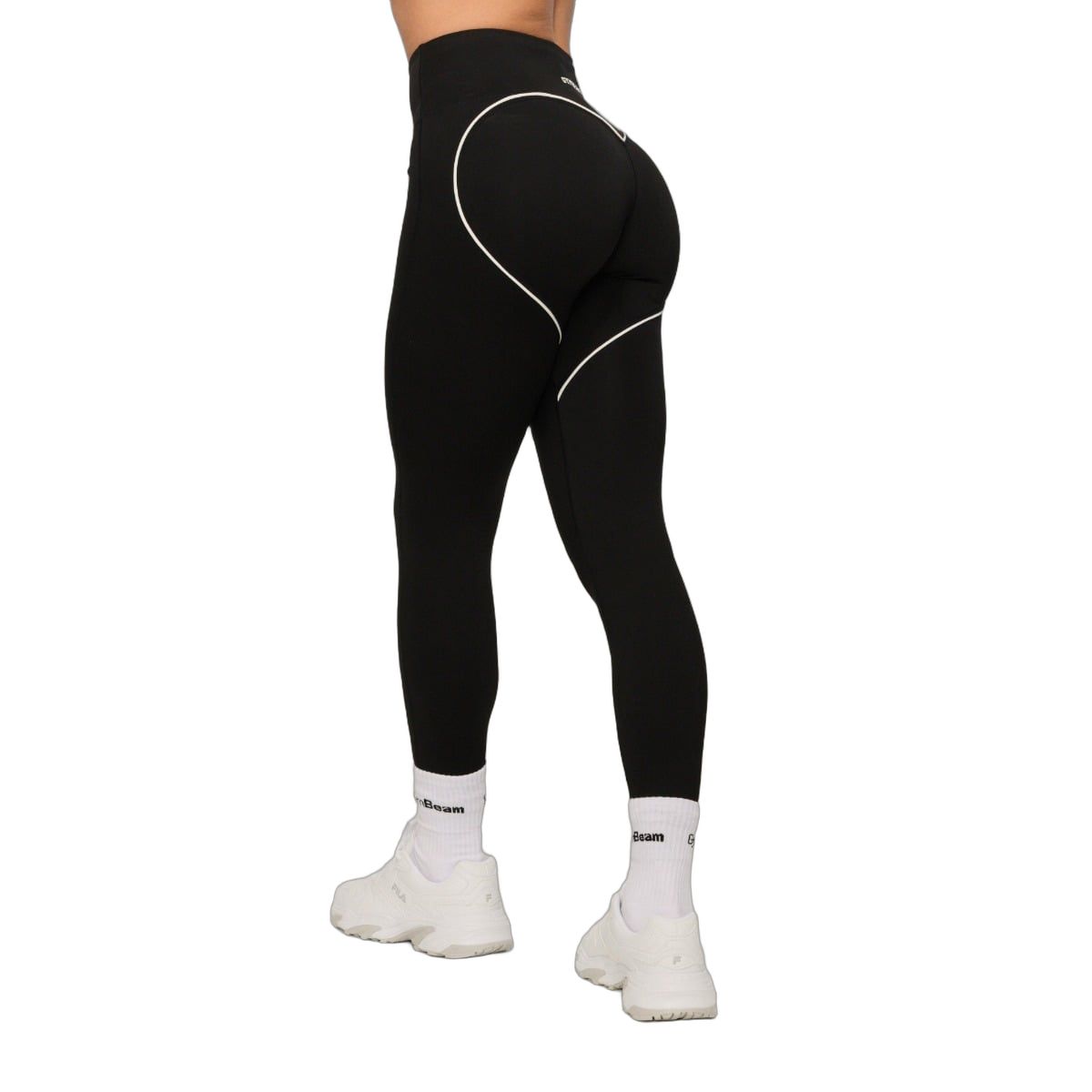 GymBeam Leggings Damen Varsity mit hohem Bund und ohne Taschen in Schwarz 1 St