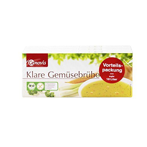 Cenovis Klare Gemüsebrühe Bio: Packung mit 3 Einheiten, ergibt 18 Liter. Mit Bio-Siegel, ohne Palmöl, glutenfrei, vegan.