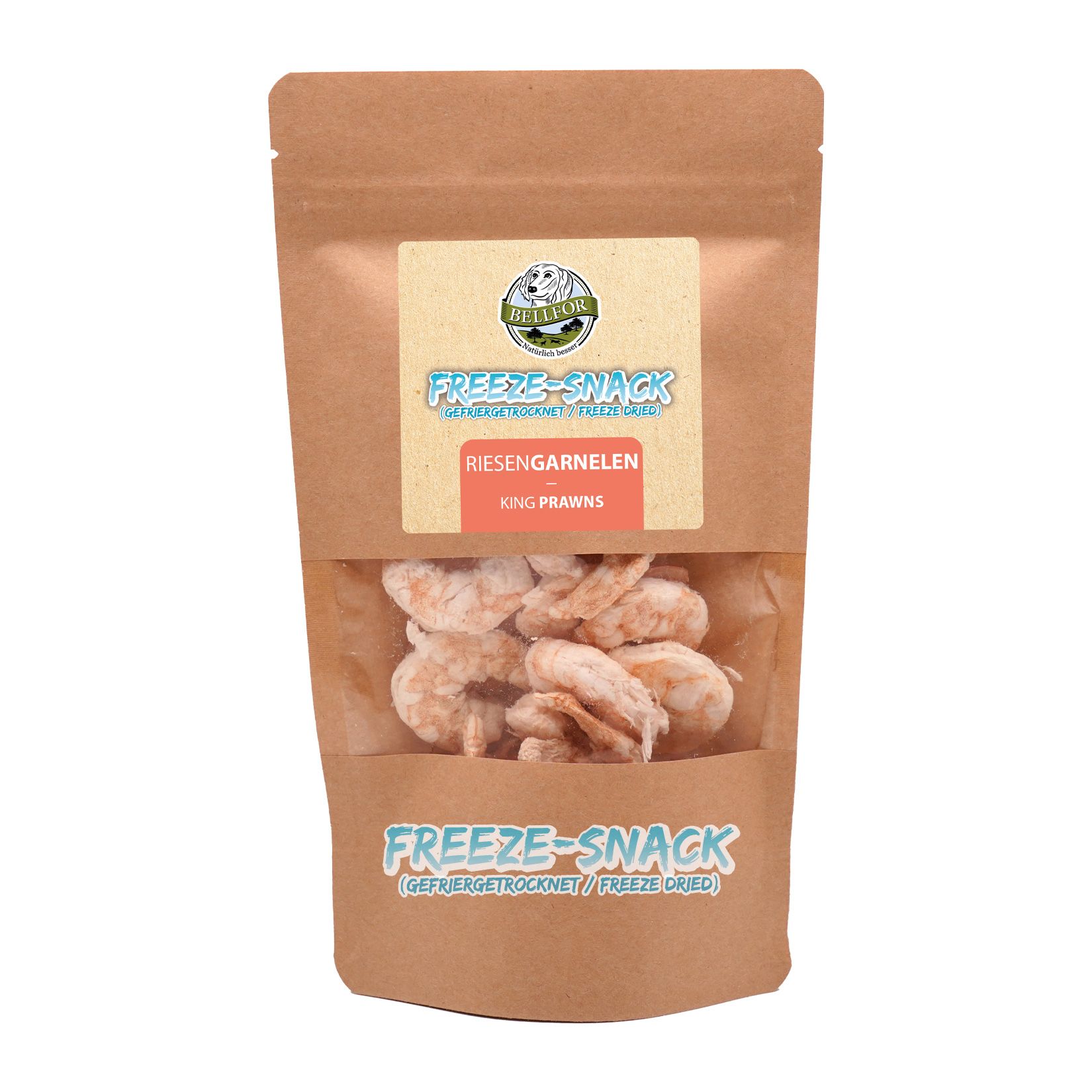 Bellfor Gesunder Freeze-Snack für Hunde - Riesengarnelen (gefriergetrocknet) 35 g Kekse