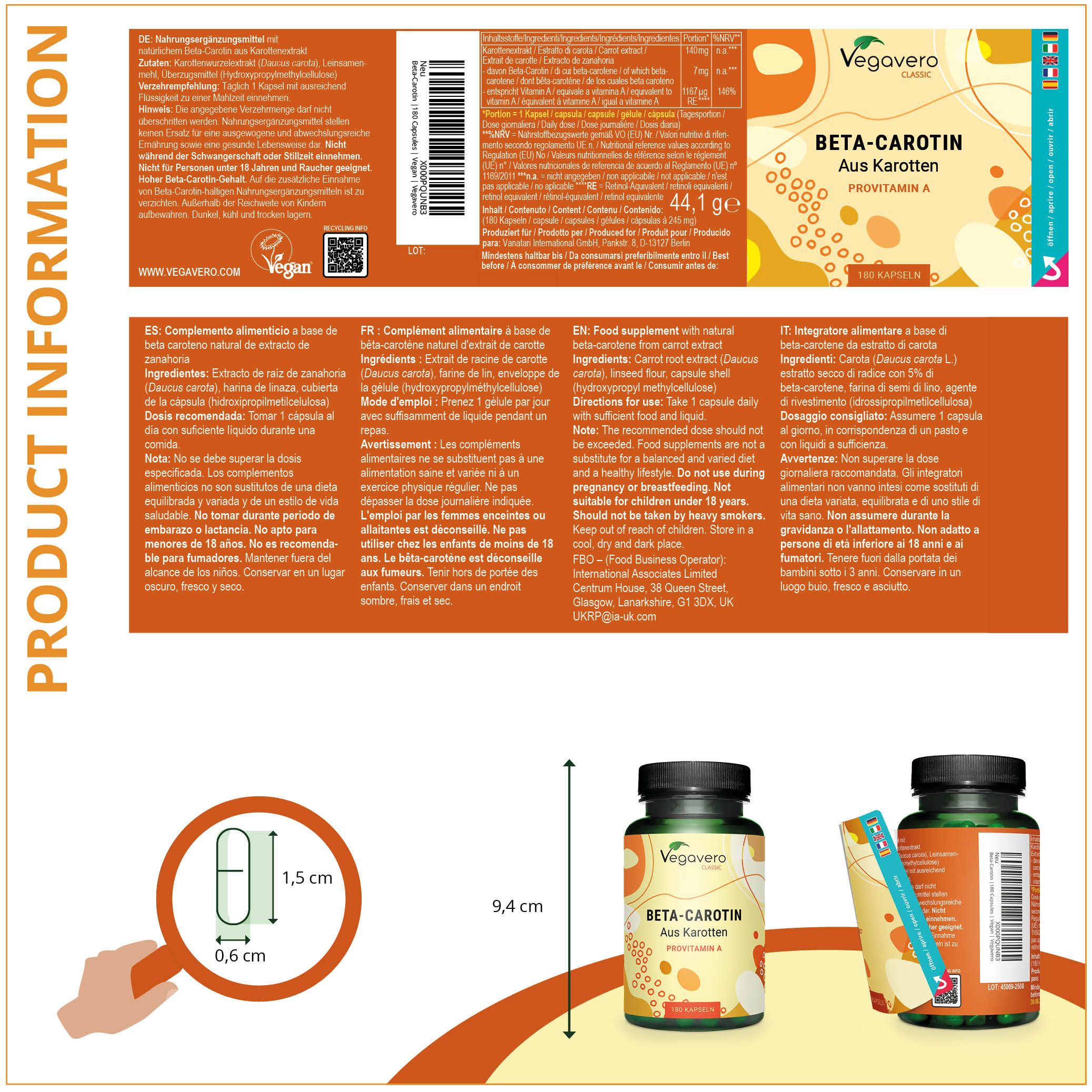 Vegavero Beta Carotin Kapseln 120 St