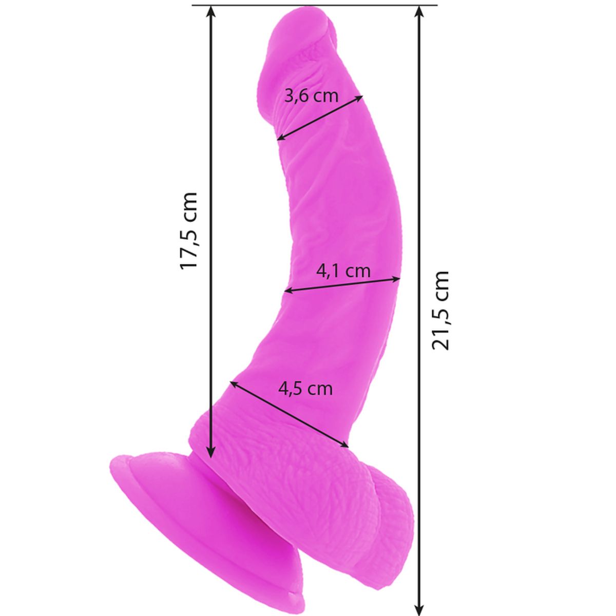 Realistischer Dildo mit Hoden und Vibration 20,5cm | Diversia