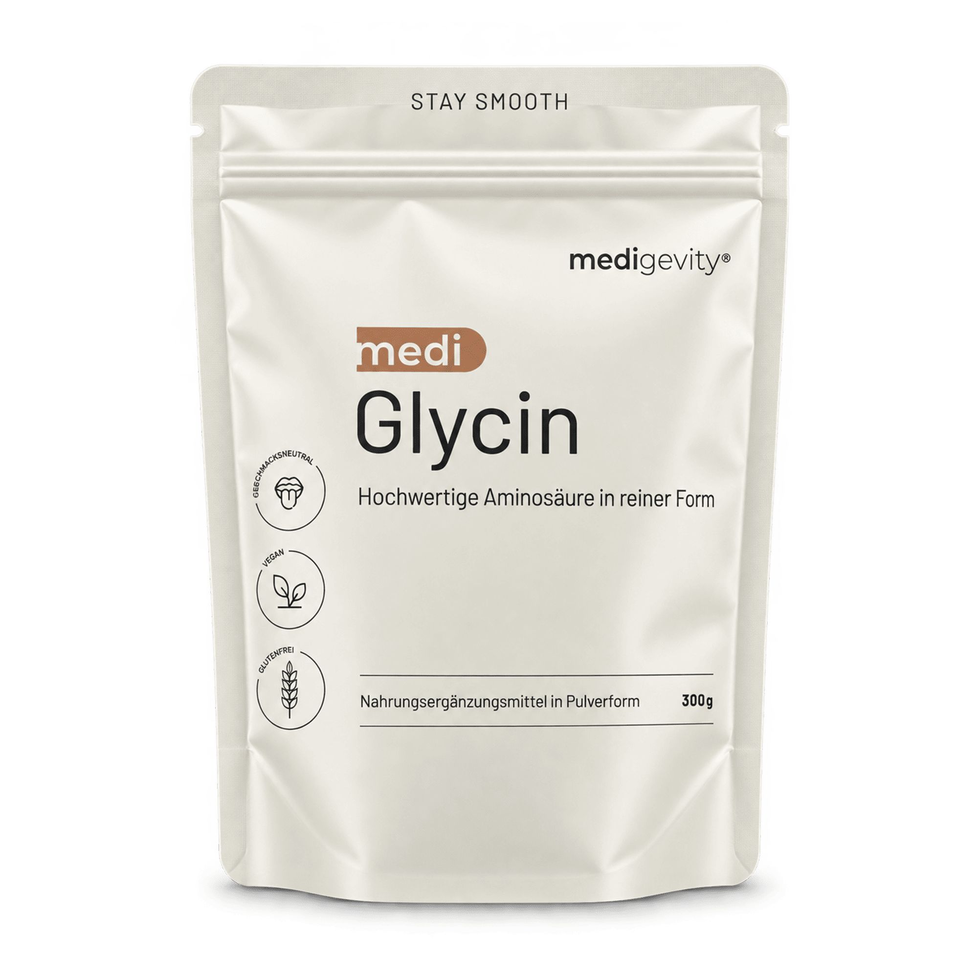 medigevity medi Glycin Pulver - hochdosiert 100% vegan 300 g