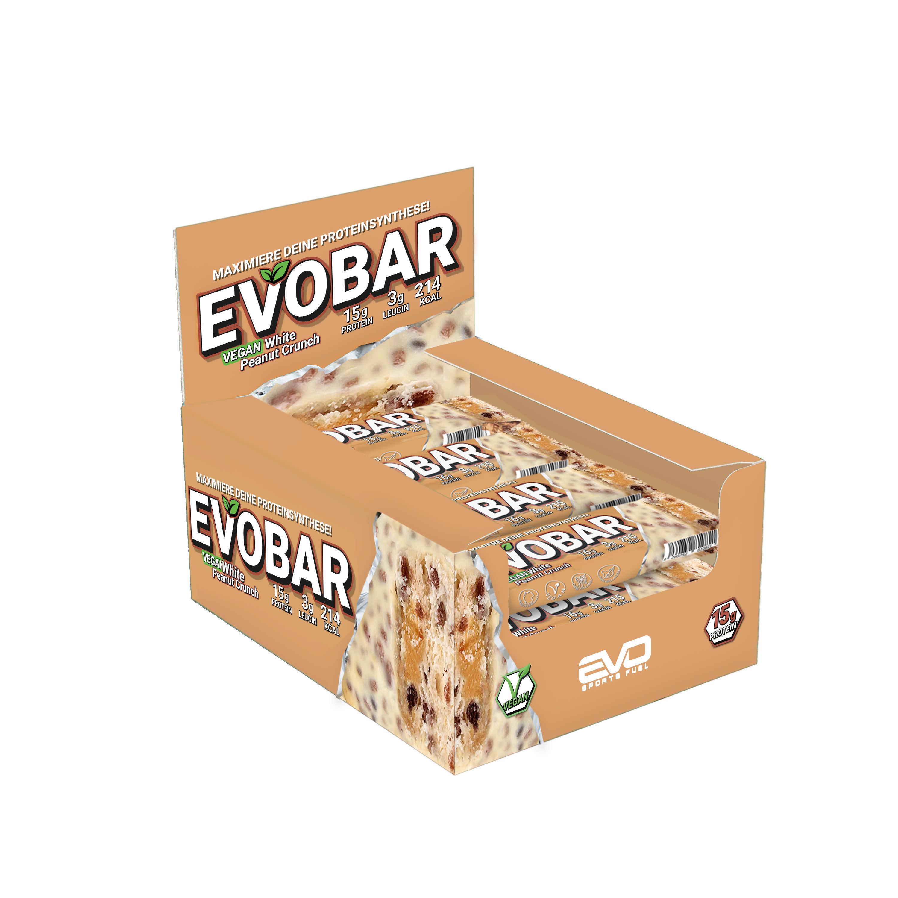 EVO Evobar Vegan White Peanut Crunch 12 St Riegel