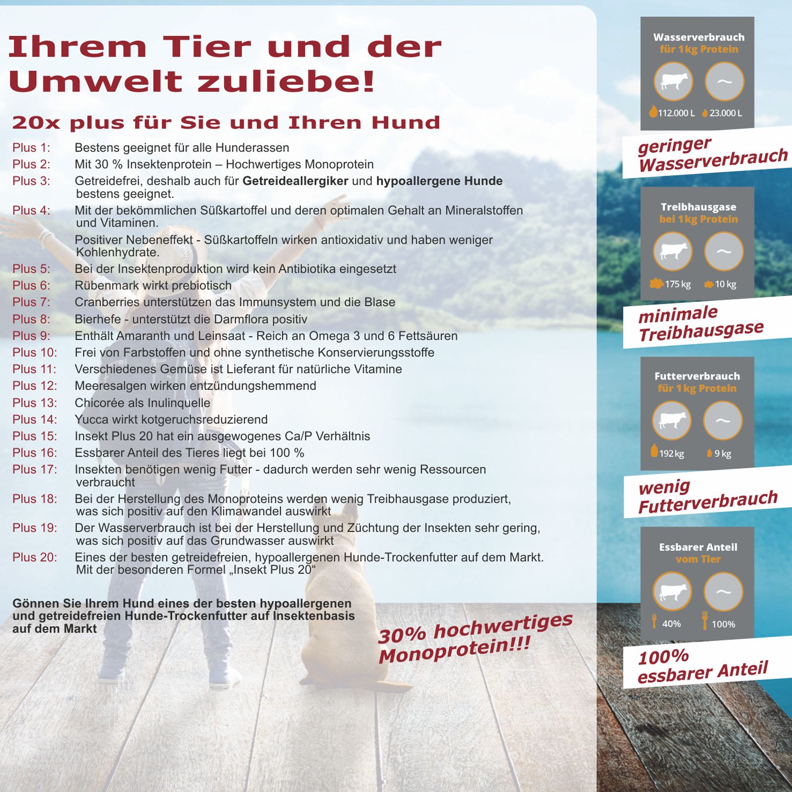 Hypoallergenes Hundefutter Insekt Plus 20
