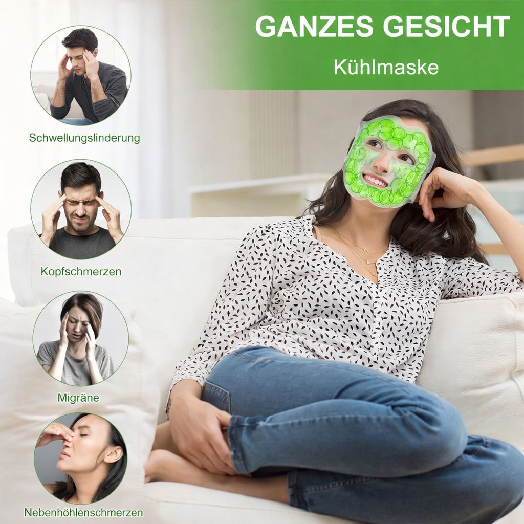 COOL-i Gel Gesichtsmaske,Kalt & Warmanwendung, wiederverwendbar, BPA frei