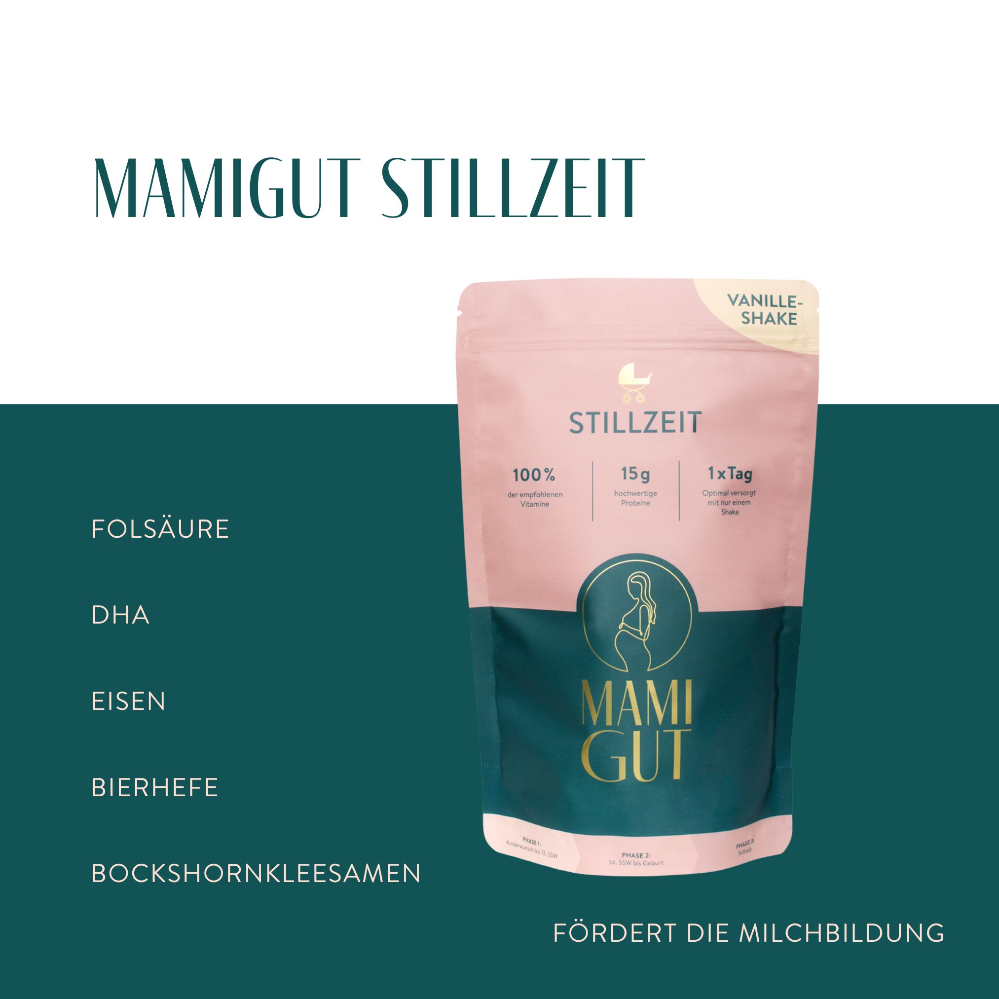 MamiGut Stillzeit Monatspaket + Shaker, Vanille