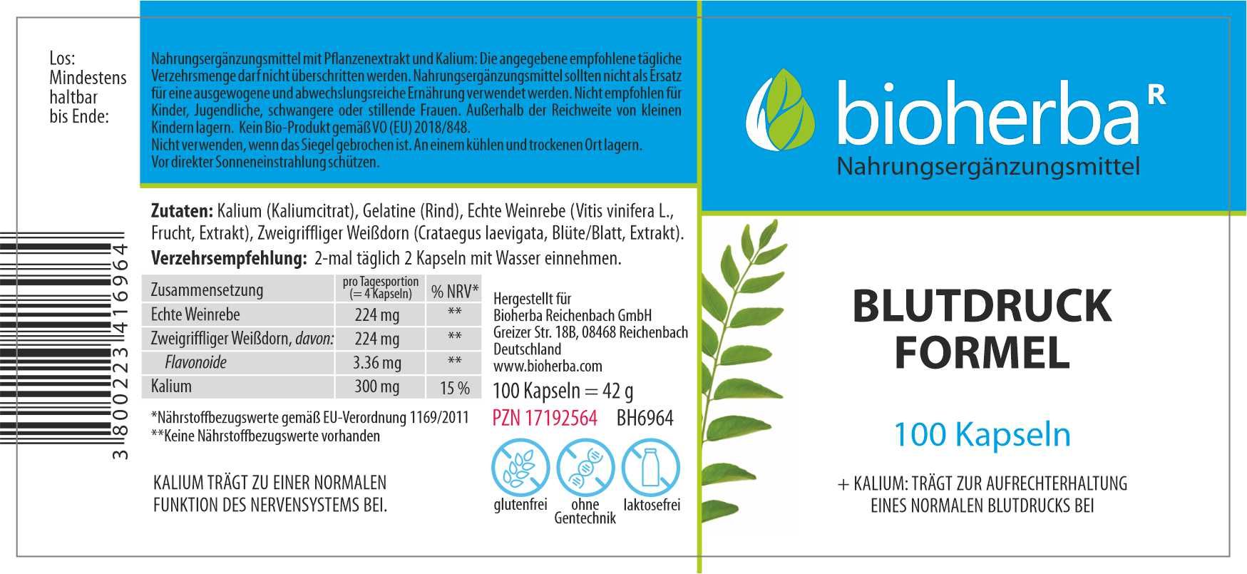 Bioherba Blutdruck Formel  Kapseln