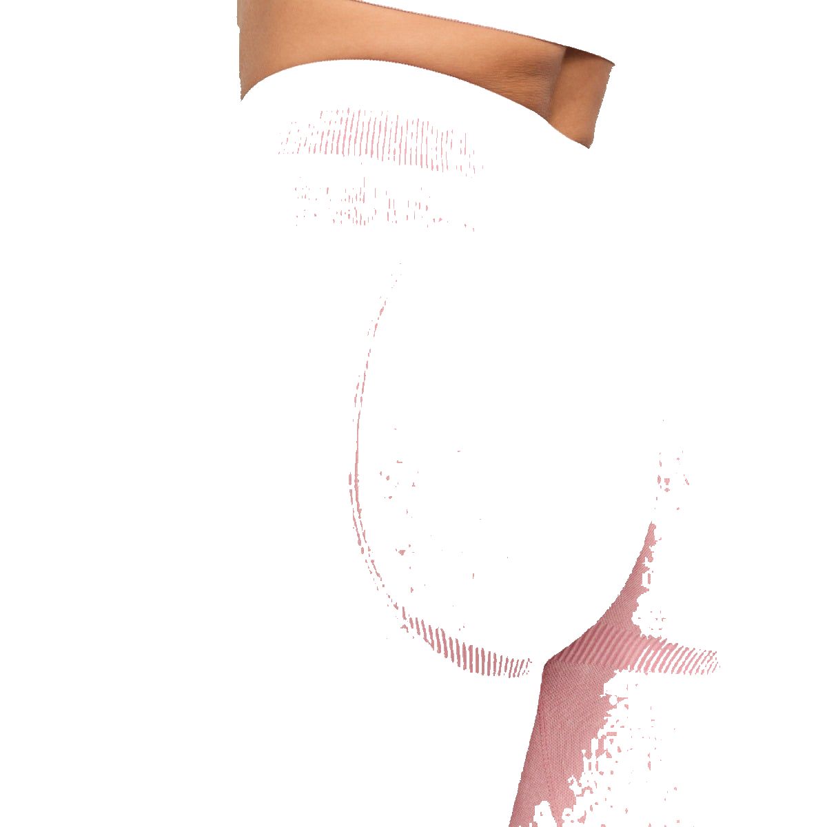 Detailansicht der nahtlosen Babyrosa Damen-Leggings, Fokus auf den Bund.