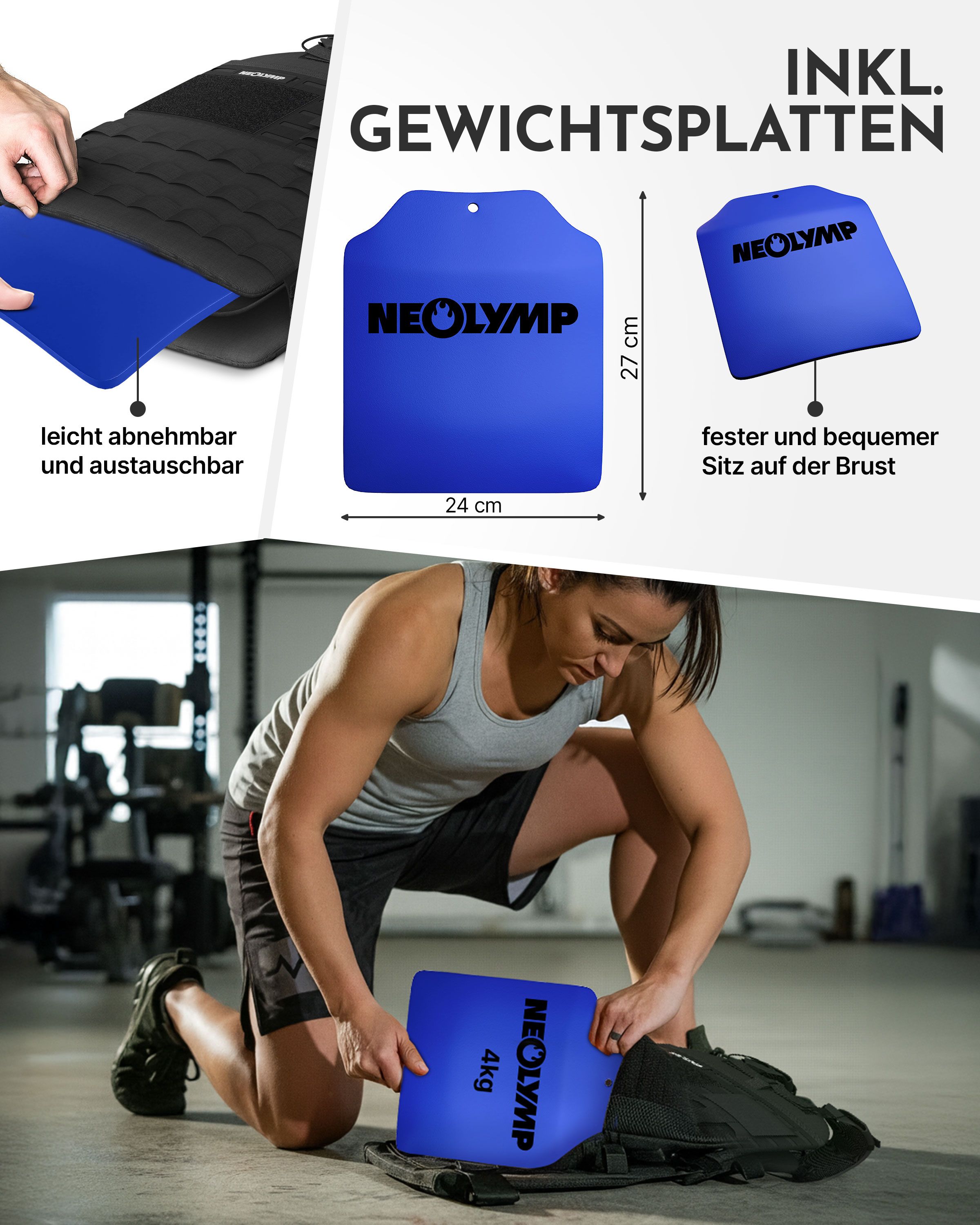 NEOLYMP Zusatzgewicht für Gewichtsweste 2 x 4 kg