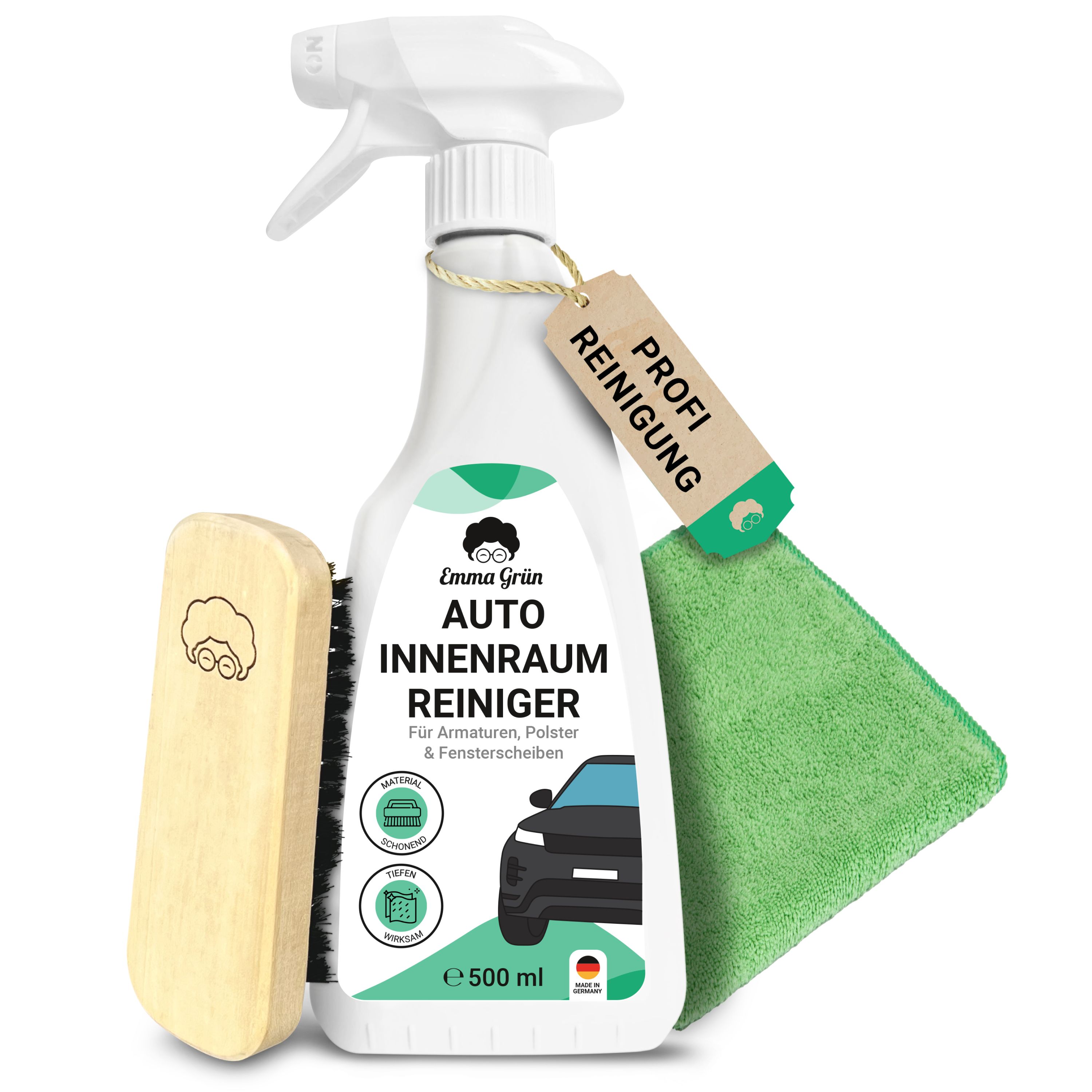 Emma Grün® Auto Innenreinigung Set mit Reiniger & Pflege