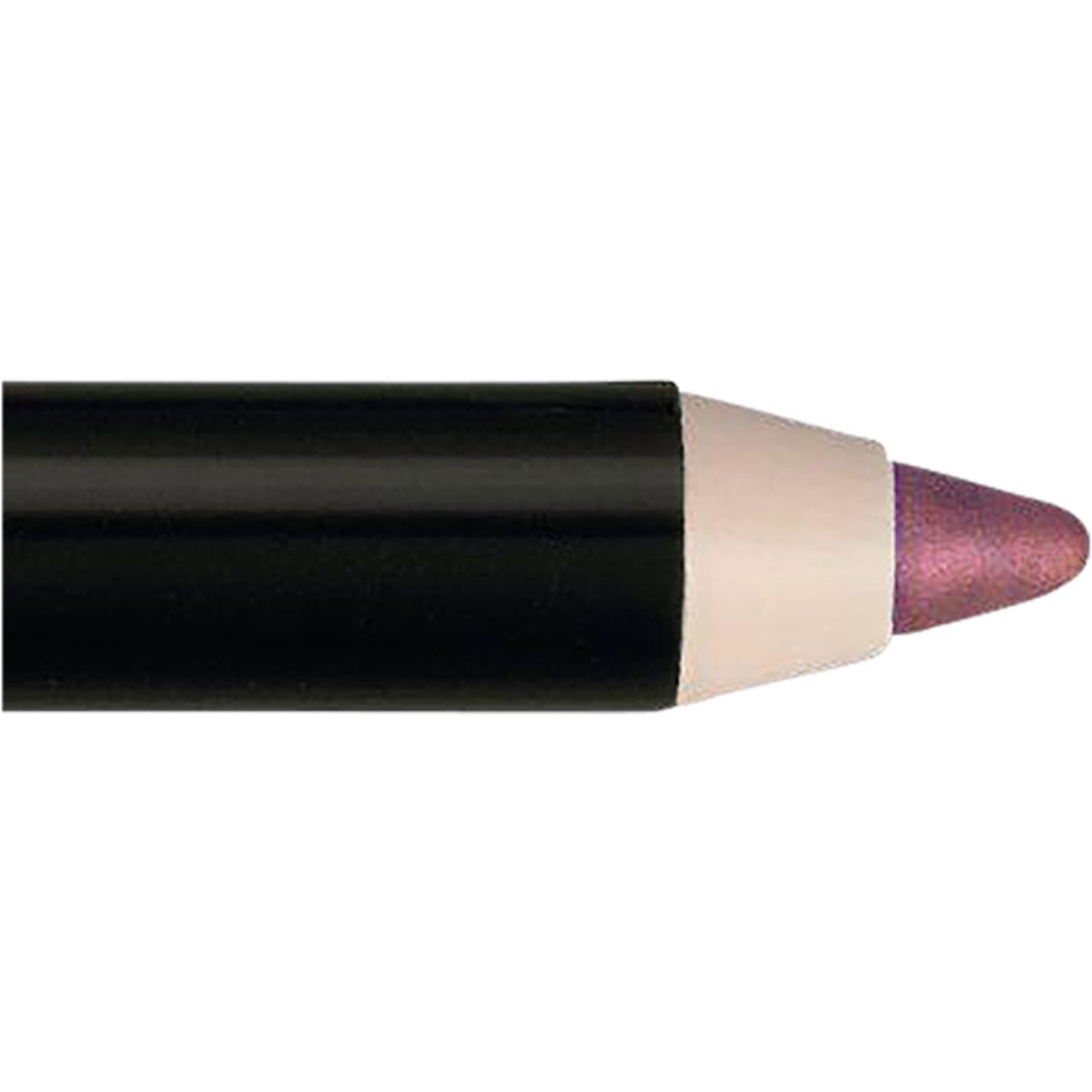 Nahaufnahme eines Lippenstiftstifts. Spitze in Mauve, schwarzer Stift.