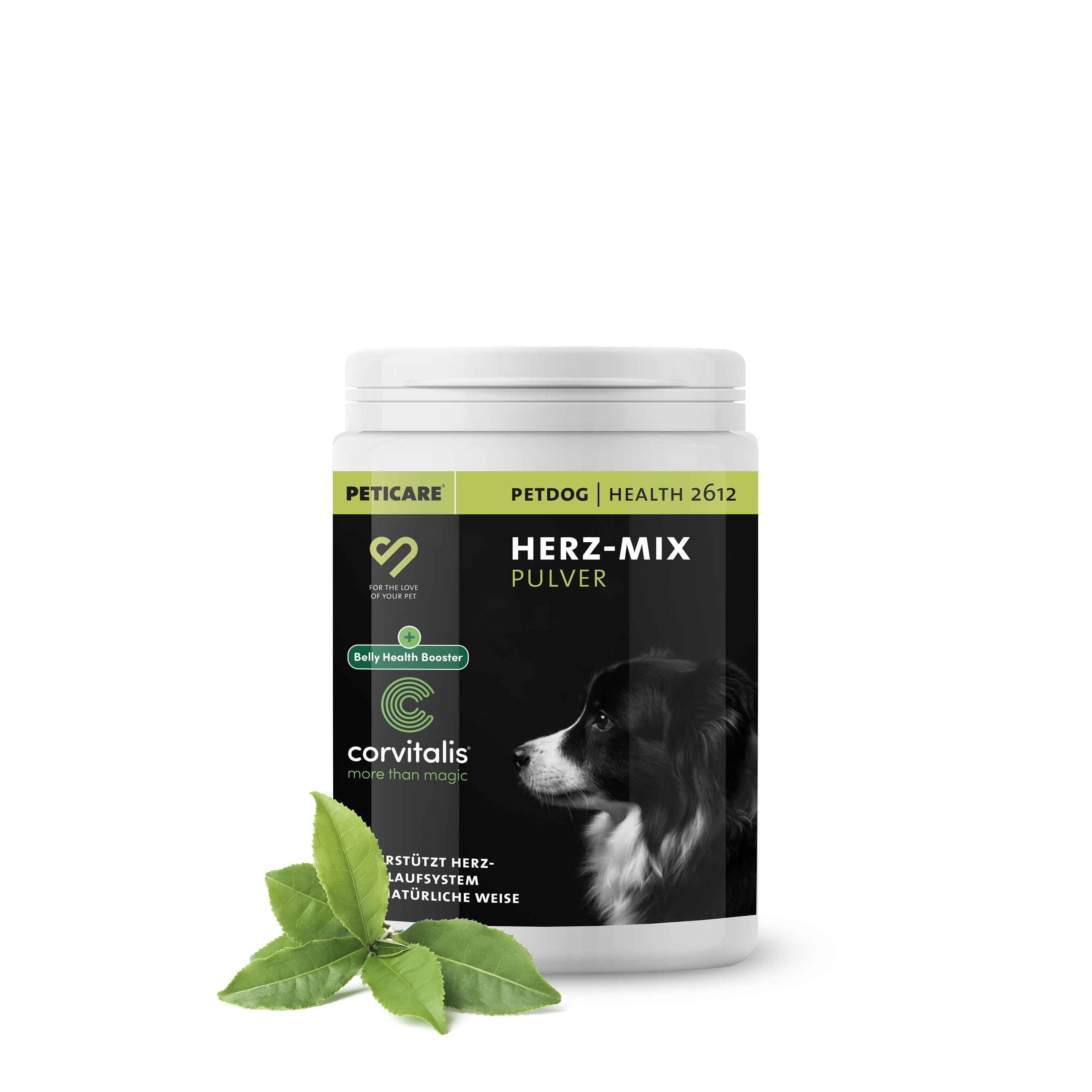 Peticare Natürliches Ergänzungsfutter für Herz & Kreislauf Pulver für Hunde