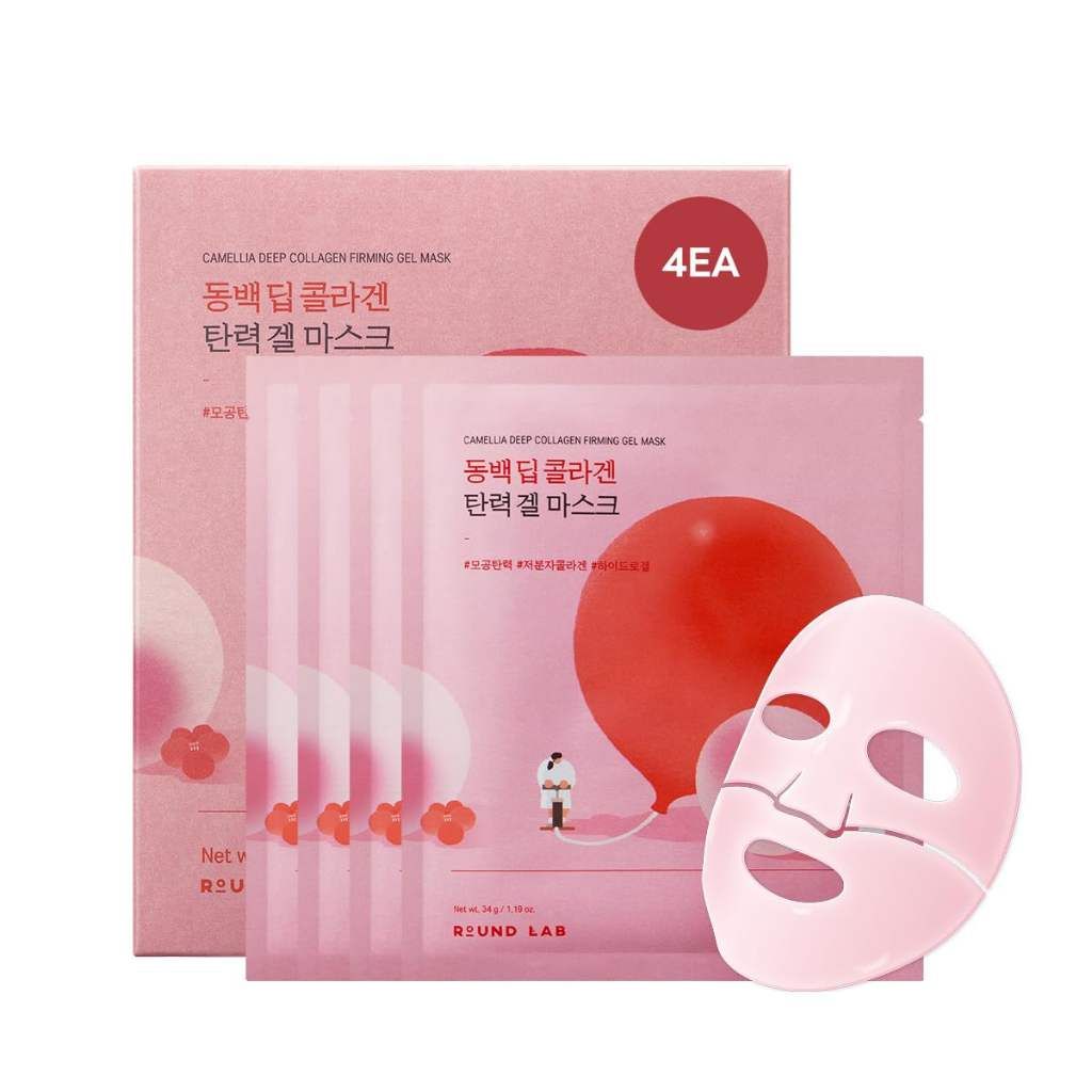 Round Lab Camellia Deep Collagen Firming Gel Mask 4 St Massagemilch
