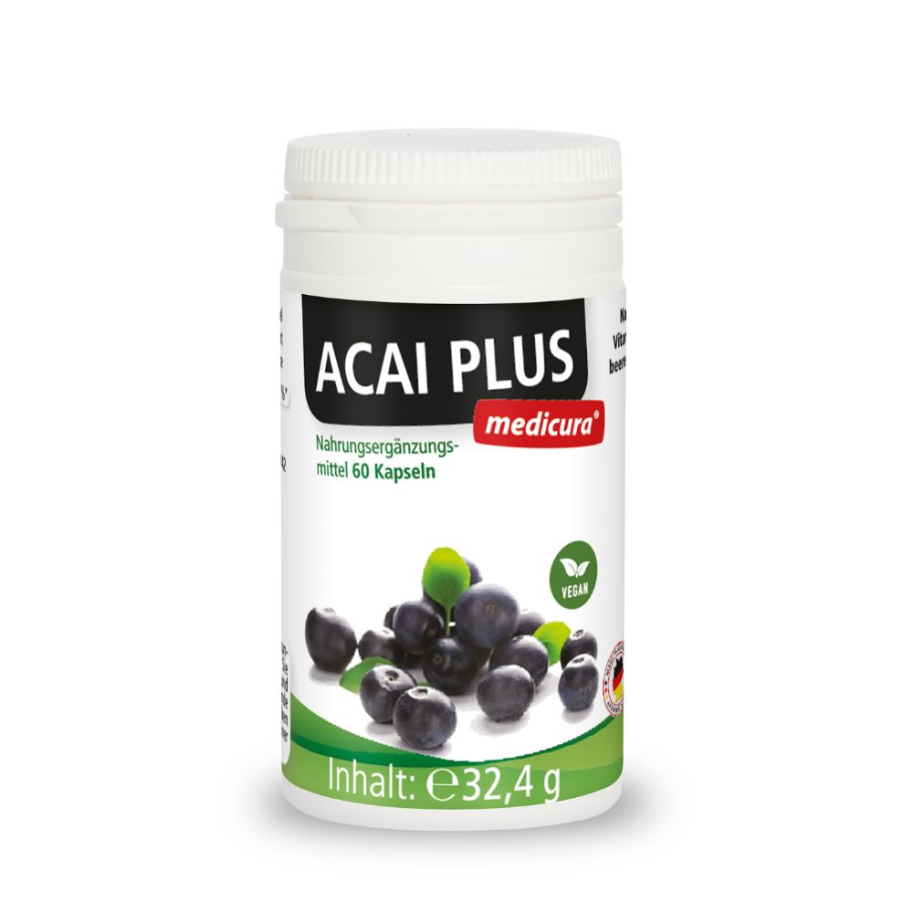 Medicura AG Acai Kapseln mit Grüntee-Extrakt und Vitaminen 32,4 g