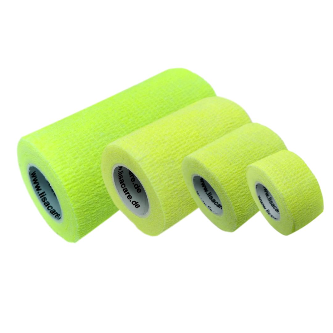 LisaCare Pflasterbandagen Neongelb - Selbstklebender Verband 4 St Bandage(s)