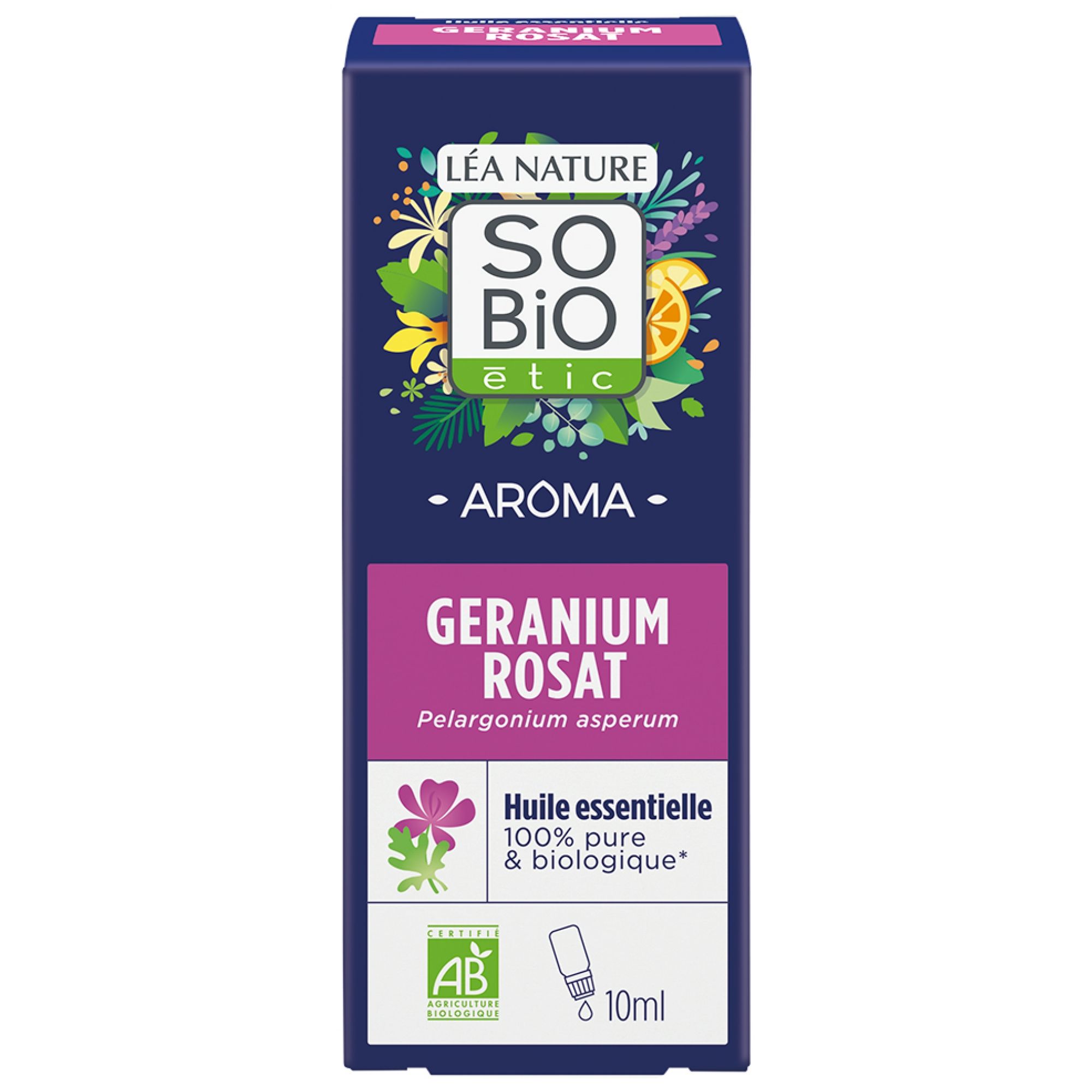 Léa Nature SO BIO étic Aroma ätherisches Öl Geranium Rosat Bio 9,5x4x4 cm