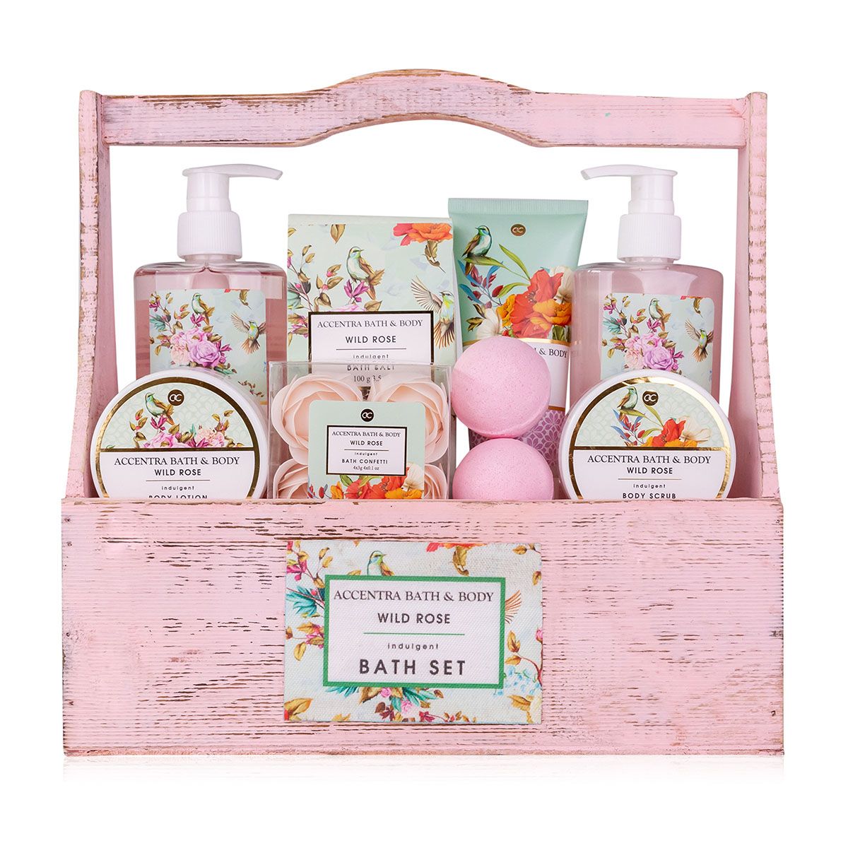 Geschenkset Duschset Pflegeset Damen "Vintage Florals" in Vintage Holzbox