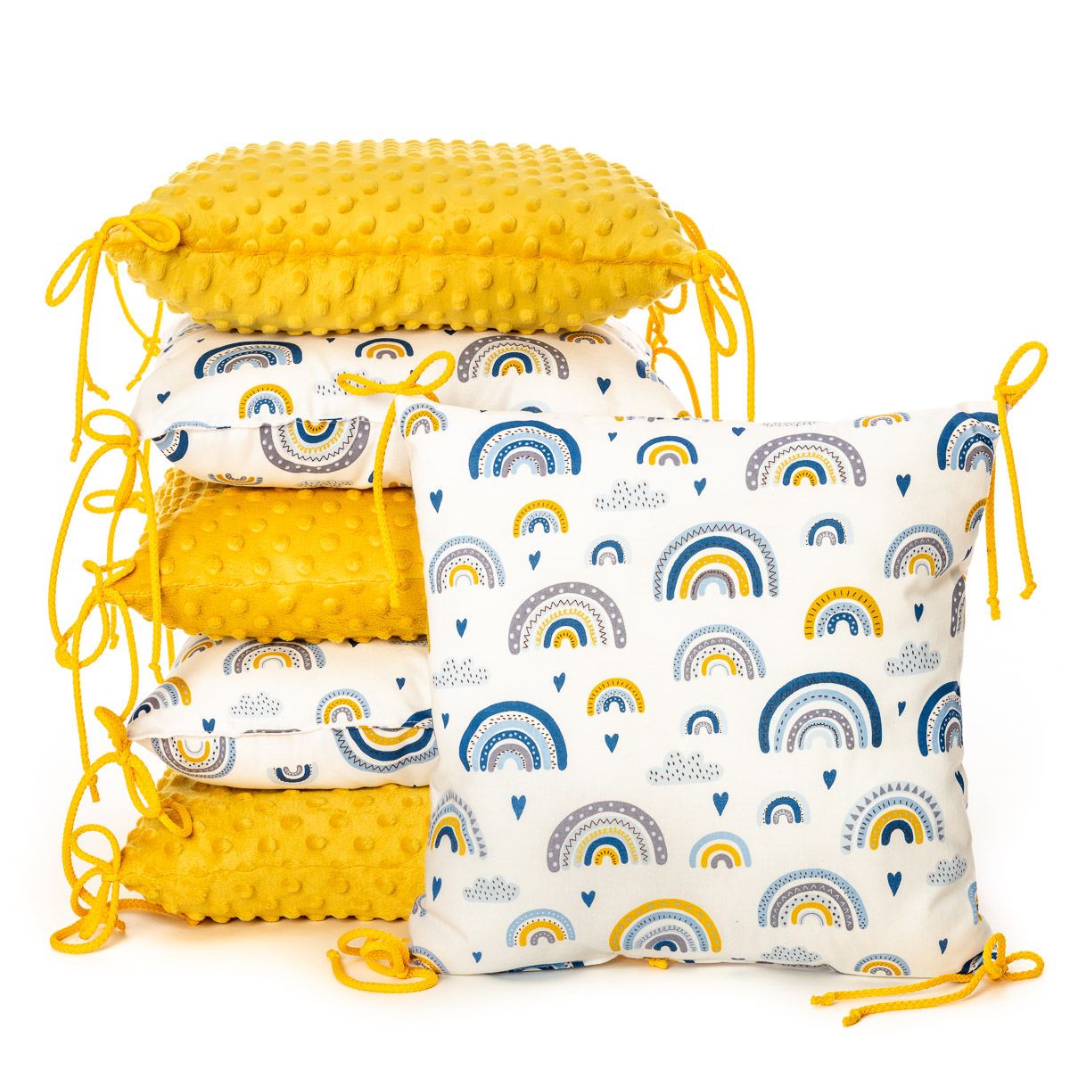 T-Tomi Kissen-Bettumrandung Minky Rainbow 6 St Kissen