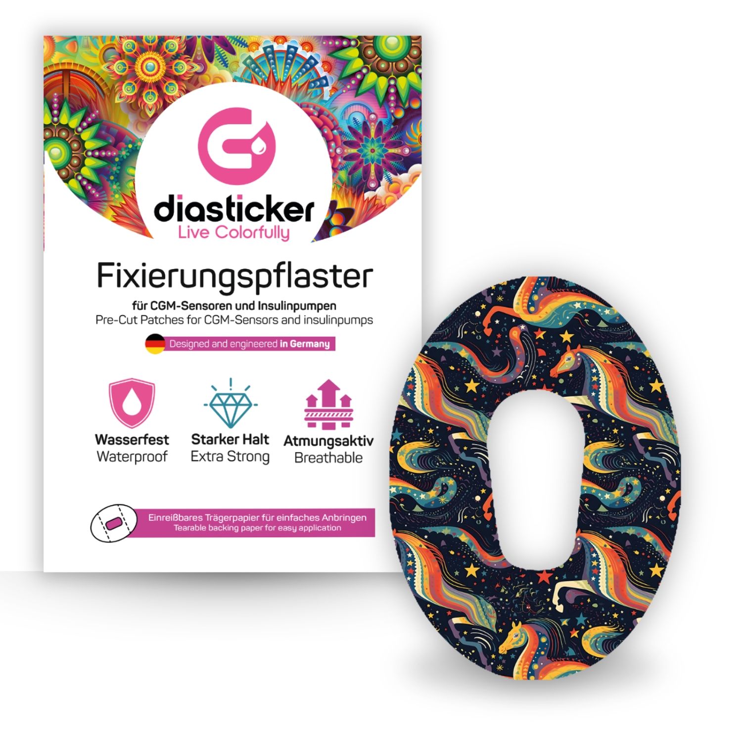 Diasticker® Dexcom G6 Fixiertapes "Starlight Horses"