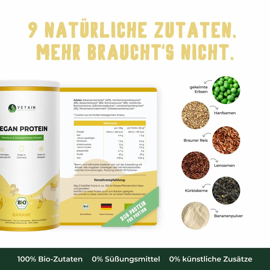 Vetain Vegan Protein Banane