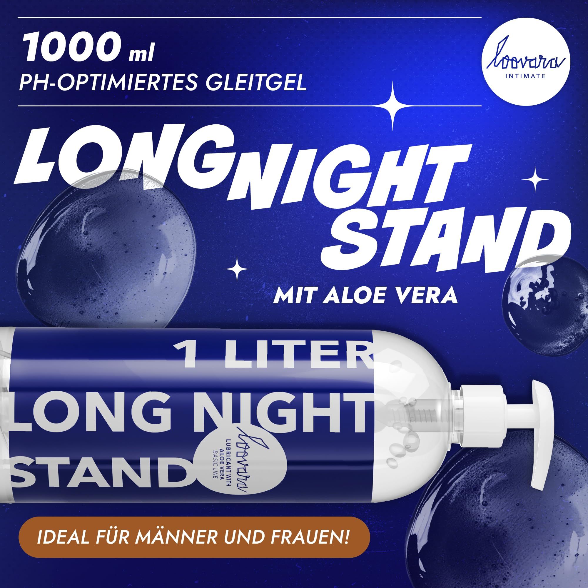 1 Liter Gleitgel mit Aloe Vera, ideal für Männer und Frauen.