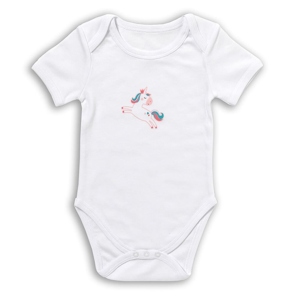 schlummersack Baby Body Kurzarm aus 100% Bio-Baumwolle Größe 92 Einhorn