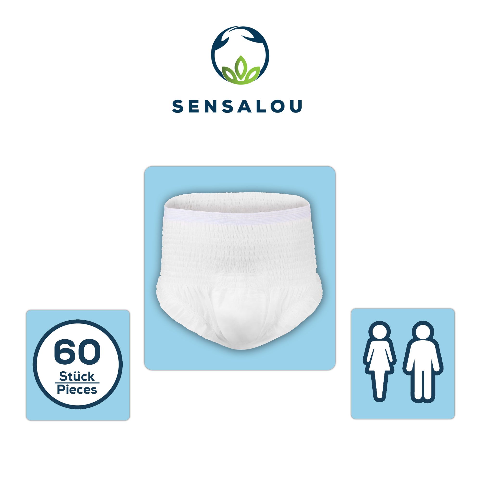 Sensalou Pants Super für Erwachsene - Größe XL Schutzhosen Inkontinenz Erwachsenenwindeln 60St.