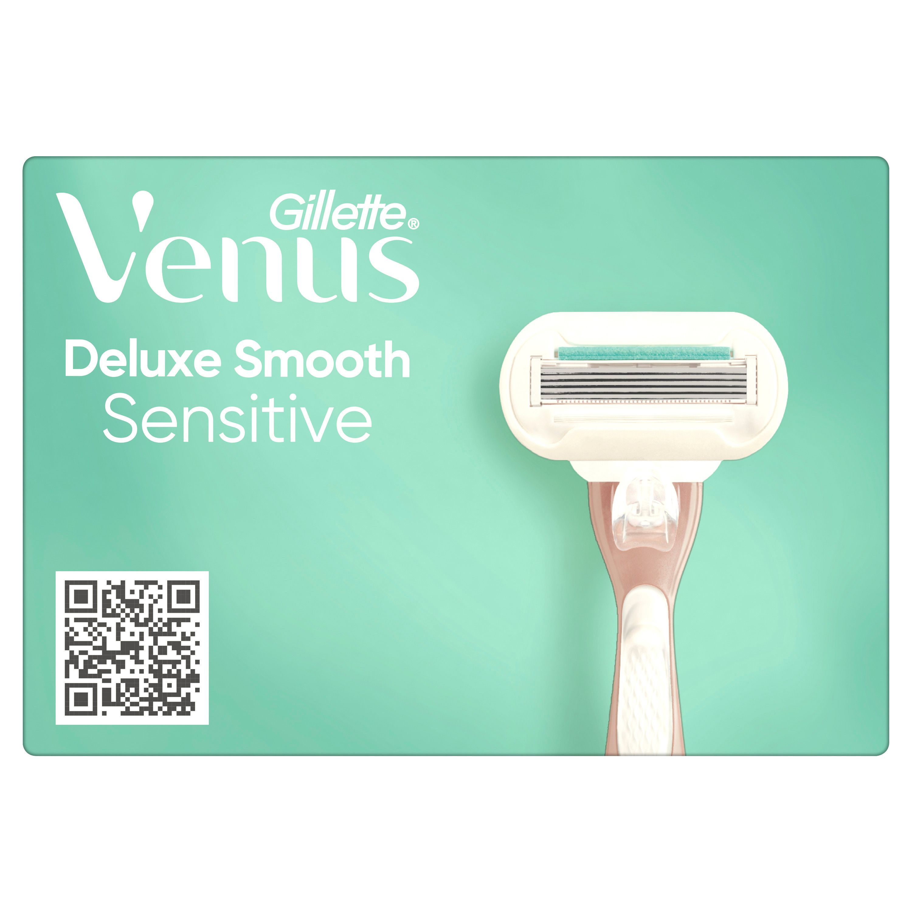 Gillette Venus Deluxe Smooth Sensitive Rasierer Damen, Damenrasierer + 9 Rasierklingen mit 5-fach Kl