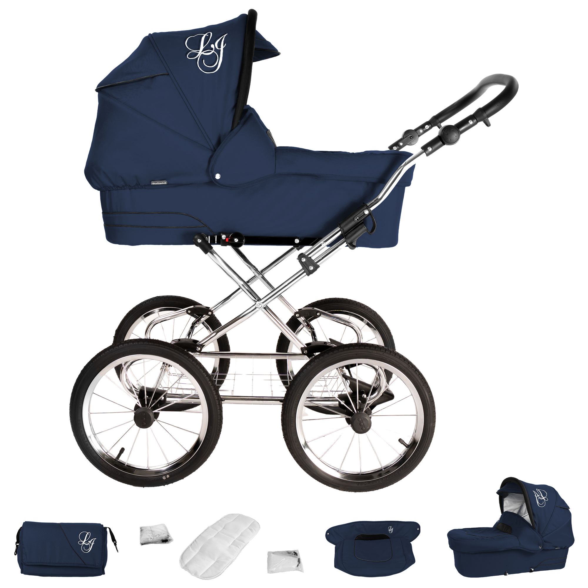 Bebebi Loving 3 in 1 Kinderwagen Set Nostalgie Kinderwagen, Blue Ardent Peak