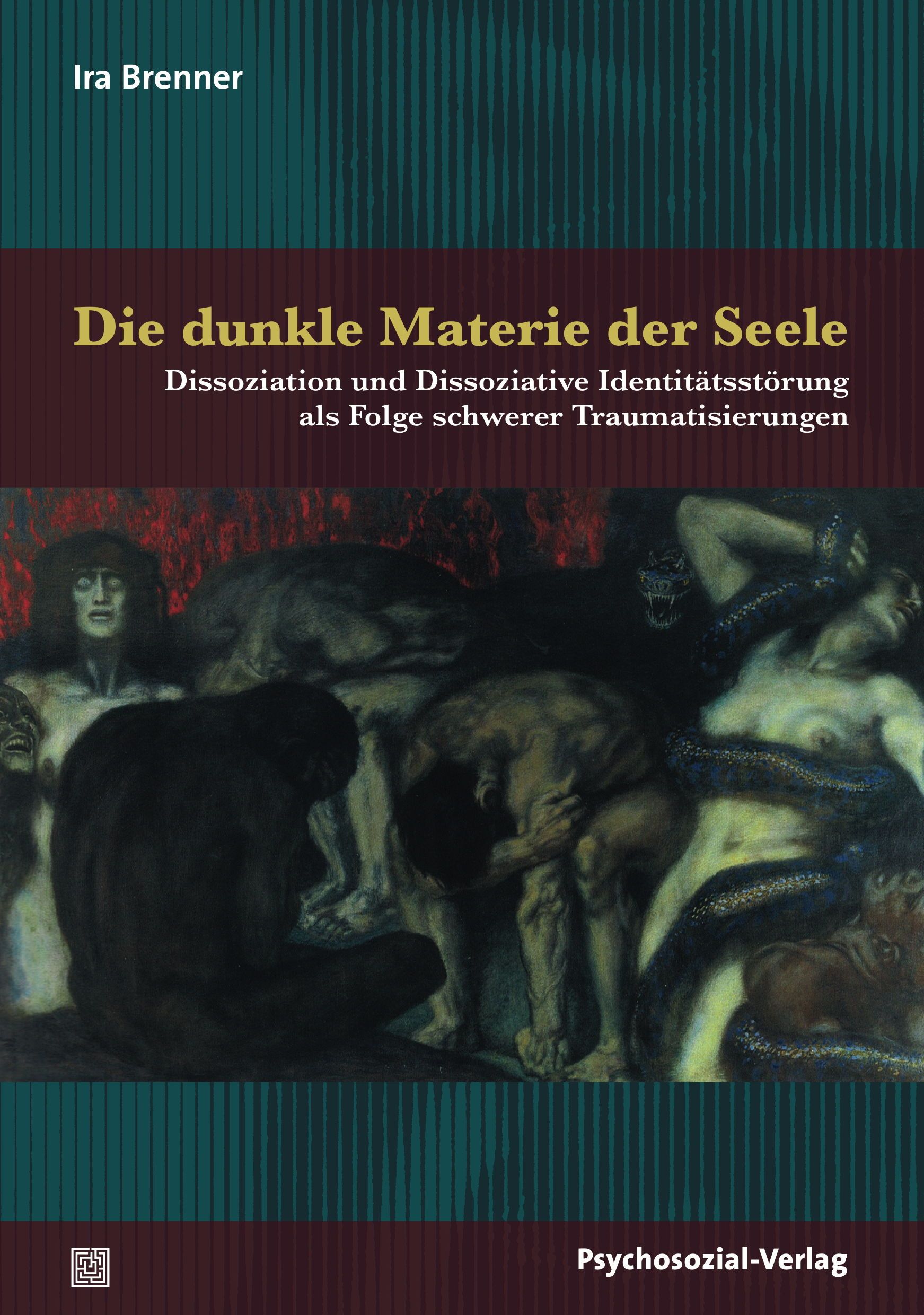 Buchcover: "Die dunkle Materie der Seele". Titel und Autor Ira Brenner. Verlag Psychosozial-Verlag. Abbildung mit Figuren.