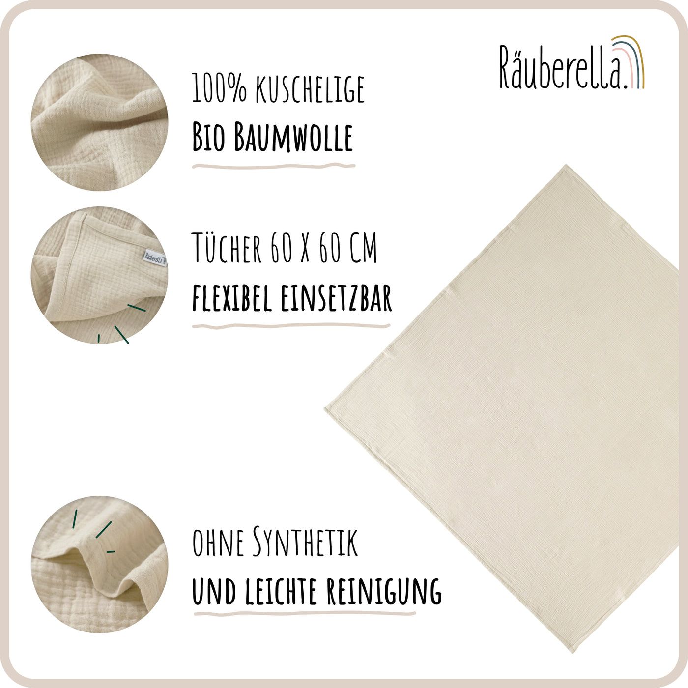 Räuberella Spucktücher  60x60 cm