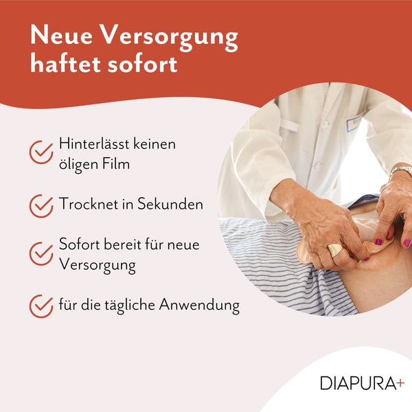DIAPURA Pflasterentferner Spray, alkoholfrei, für Pflaster, Tapes, Stoma, Sensoren & Katheter