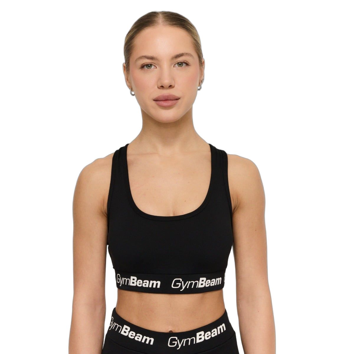 GymBeam Sport-BH Damen mit breiten Trägern ohne Reißverschluss in Schwarz